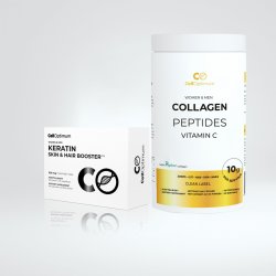 Collagen skin & hair complex - kollagen, hyaluronsyra, kisel, vitamin B3 (niacin), zink, koppar, biotin (vitamin B7) + keratin s